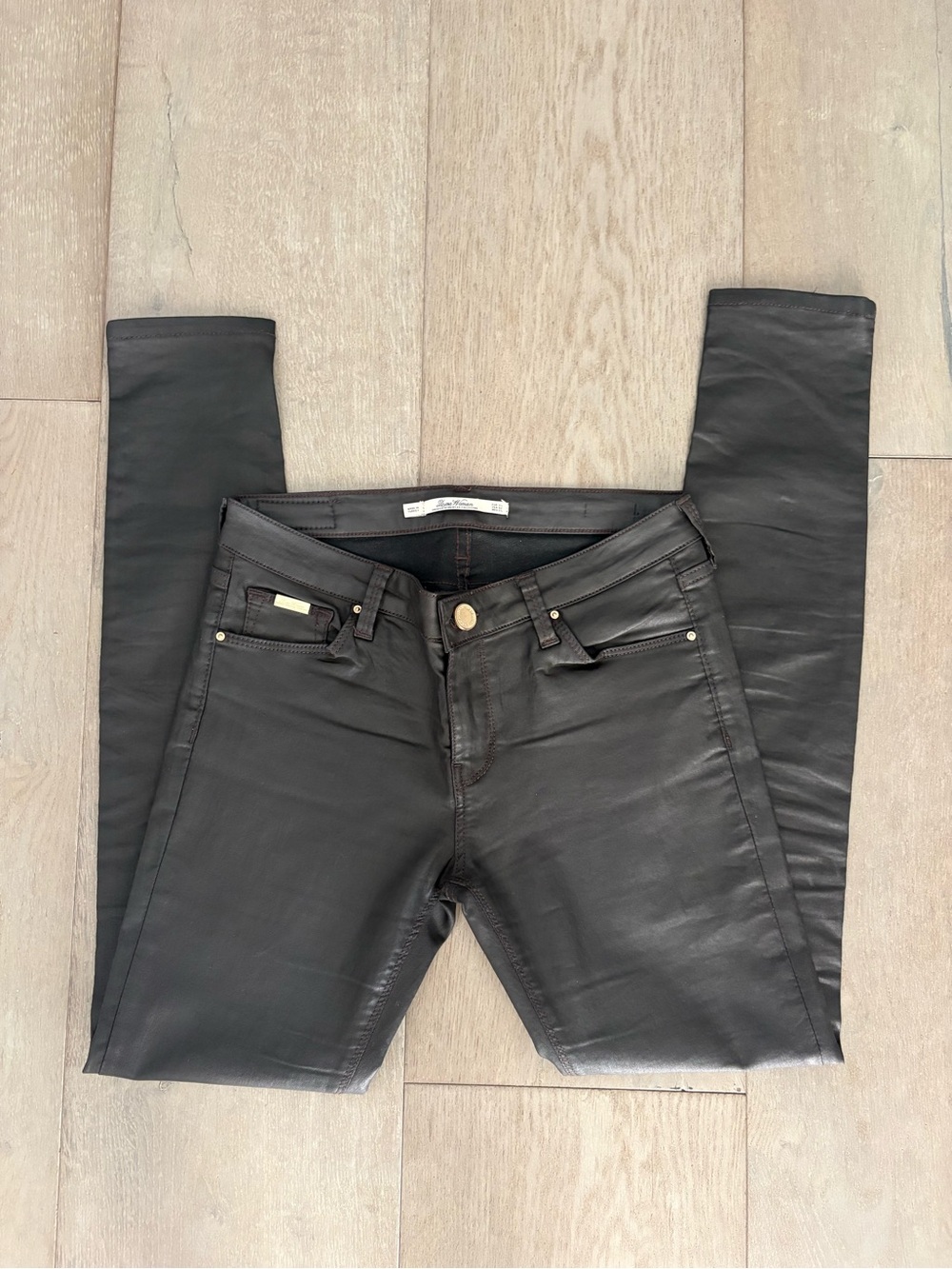 Zara waxed cotton skinny jeans